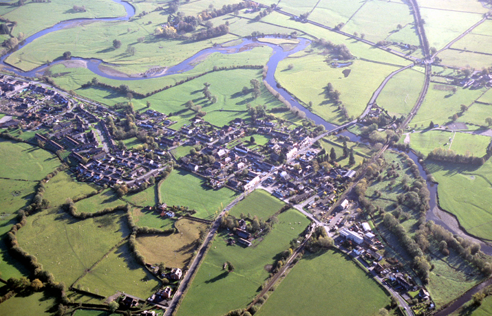 Aerial view of Caersws
